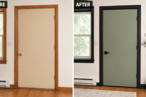 renter friendly door and window frame hacks before and after transformation