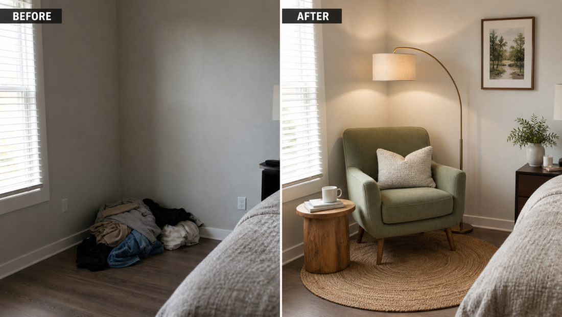 How to Create a Cozy Bedroom Sitting Area (Even in Small Rooms)